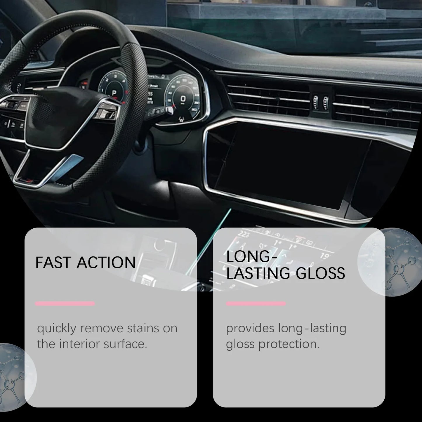 Car Interior Polishing Agent Versatile Interior Cleaning Stubborn Dirt Stain Grease Dust Polish Leather High Gloss Polish Agent