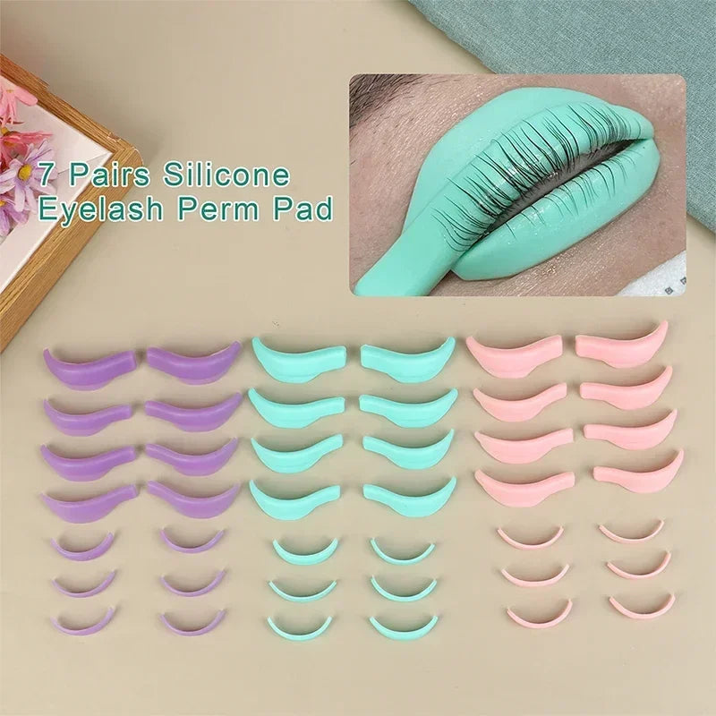 Wholesale  7Pairs Silicone Eyelashes Perming Curler Reusable Lash Lift Shield Pads Eyelash Lifting Tools Eyelash Perming Pads