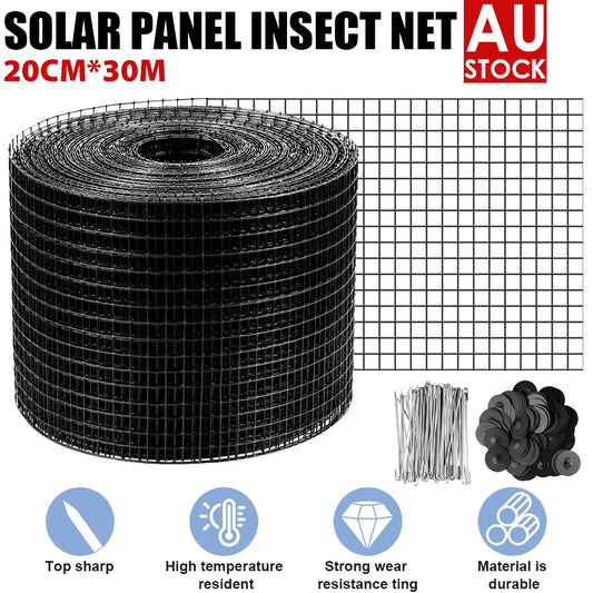 30m Solar Panel Bird Proofing KIT Stainless Steel Mesh 100 Aluminium Fasteners