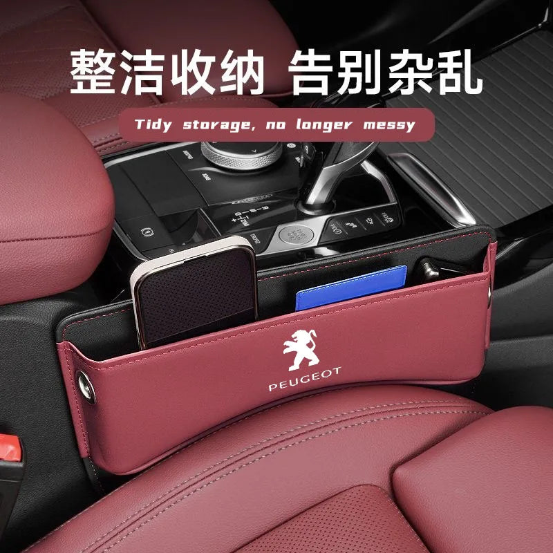 Multifunction Car Seat Gap Organizer Storage Box Pocket Universal For Peugeot 308 408 508 RCZ 208 3008 2008 206 307 Accessories