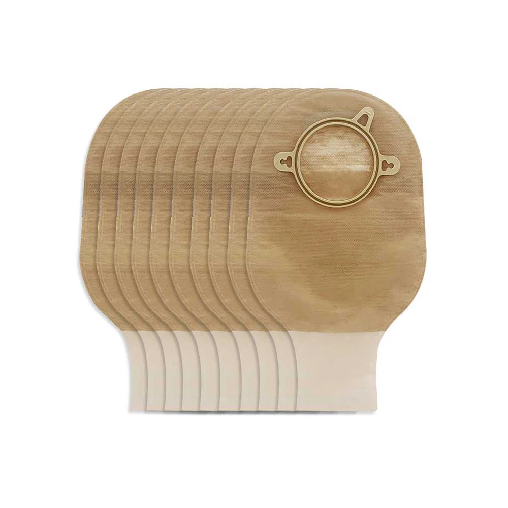 10barriers or 10bags Medical Ostomy Supplies Colostomy Bags Two Piece Drainable Pouches with hoop and look Ileostomy Stoma Care