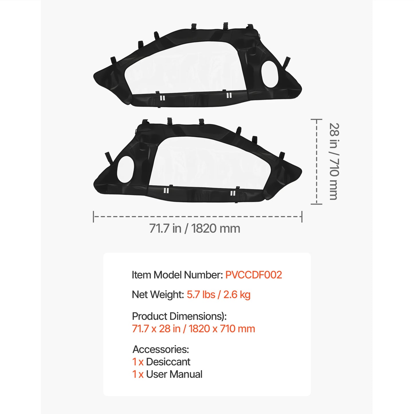 SucceBuy Cab Enclosure Upper Doors Compatible w/Polaris RZR PRO 2020-2024/Polaris RZR Turbo2022-2024 Soft Upper Doors Window Kit