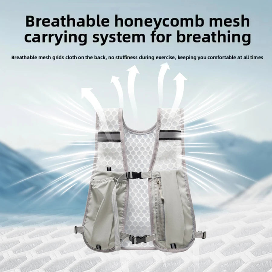 For Biking Running Storage Vest Lightweight Running Vest Reflective Hydration Water Chest Pack With Phone Storage Pocket
