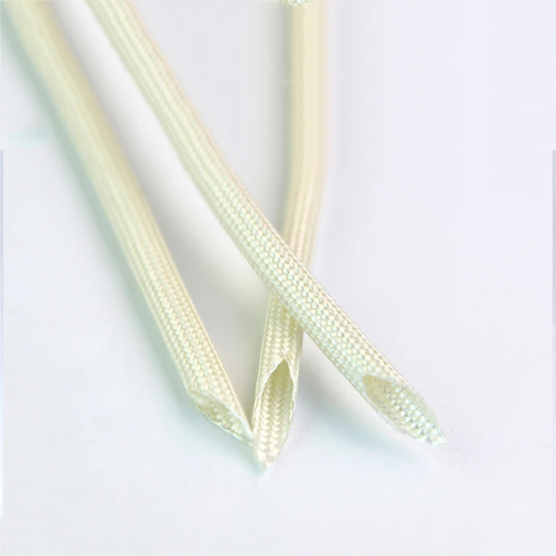 1/5/10/20M Braided Fiberglass Sleeve 600 Deg High Temperature Chemical Glass Fiber Tube Fiberglass Sleeving White ID 1mm ~ 30mm
