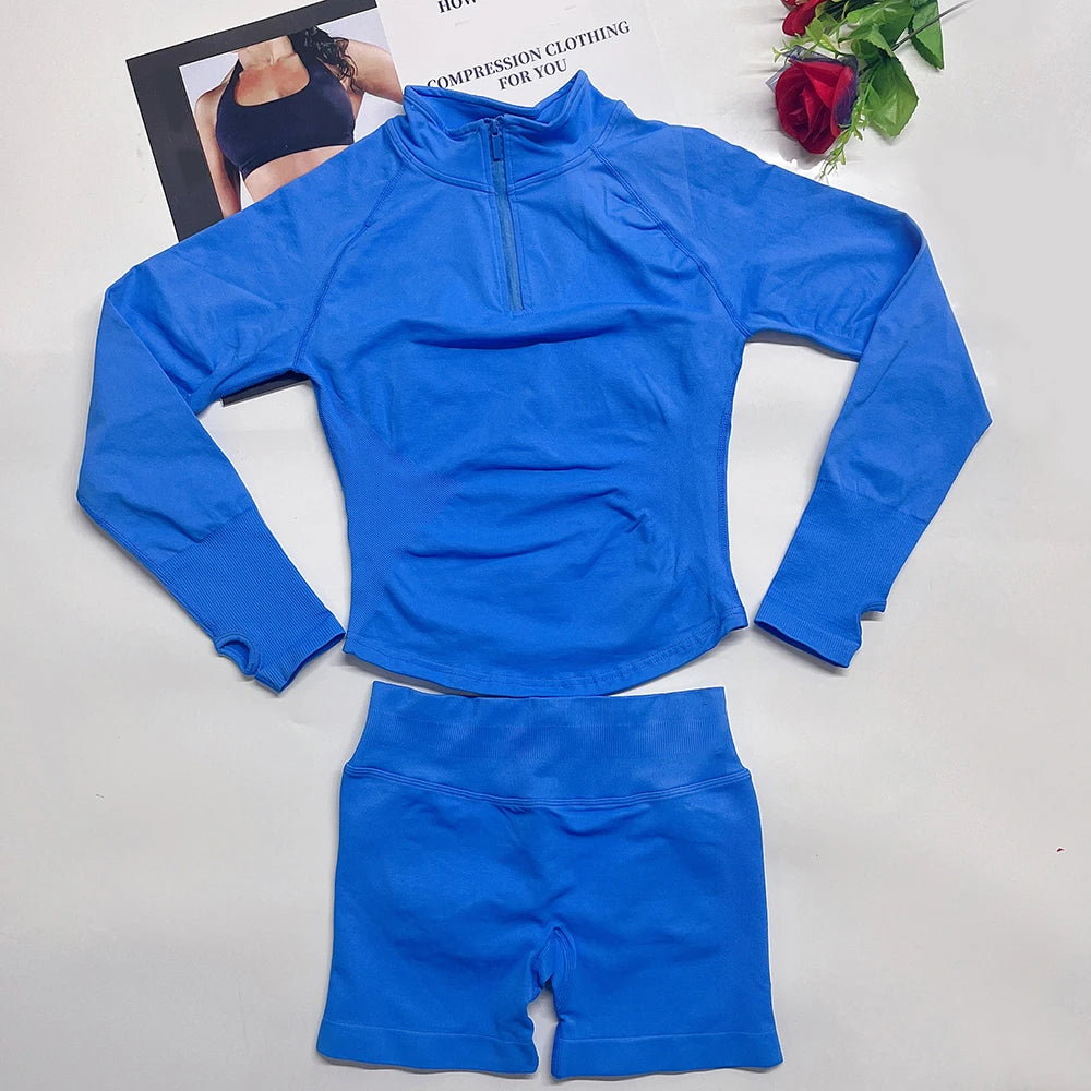 Yoga Shirts shorts set impact Half Zippy for Women Long Sleeve Yoga Top with Thumb Holes Workout Gym Shirts Waist Sweatshirt