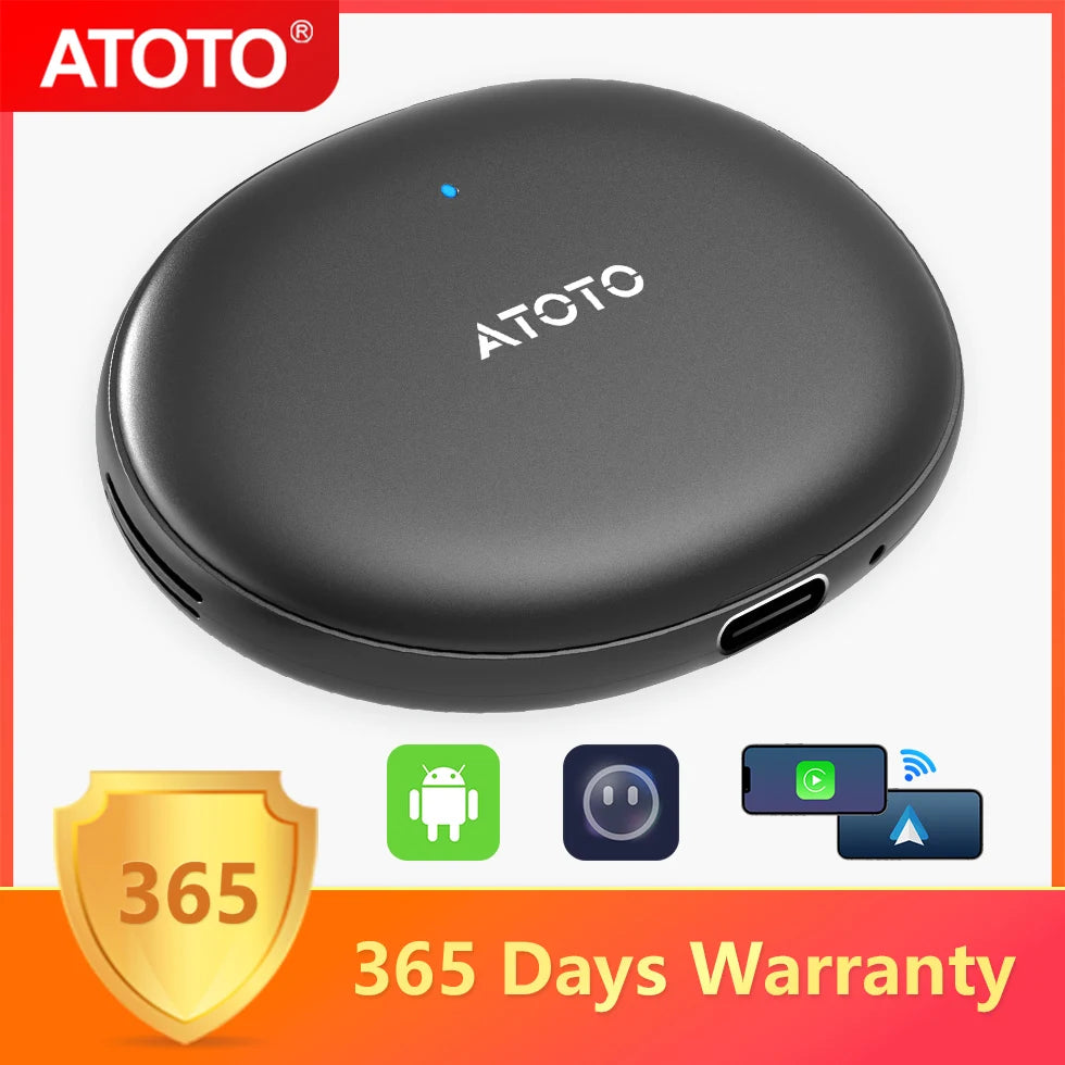 ATOTO Smart Car Android Auto Wireless Carplay Adapter Automotive AI TV Video Box Car Ring Kit Bluetooth Radio Stereo Play AD5