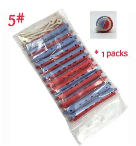 New 12 pcs Salon Rubber Band Hair Rollers Set Cold Perm Rods Curler Bars Hair Clip Curling Fluffy Wavy Hair Maker Styling DIY