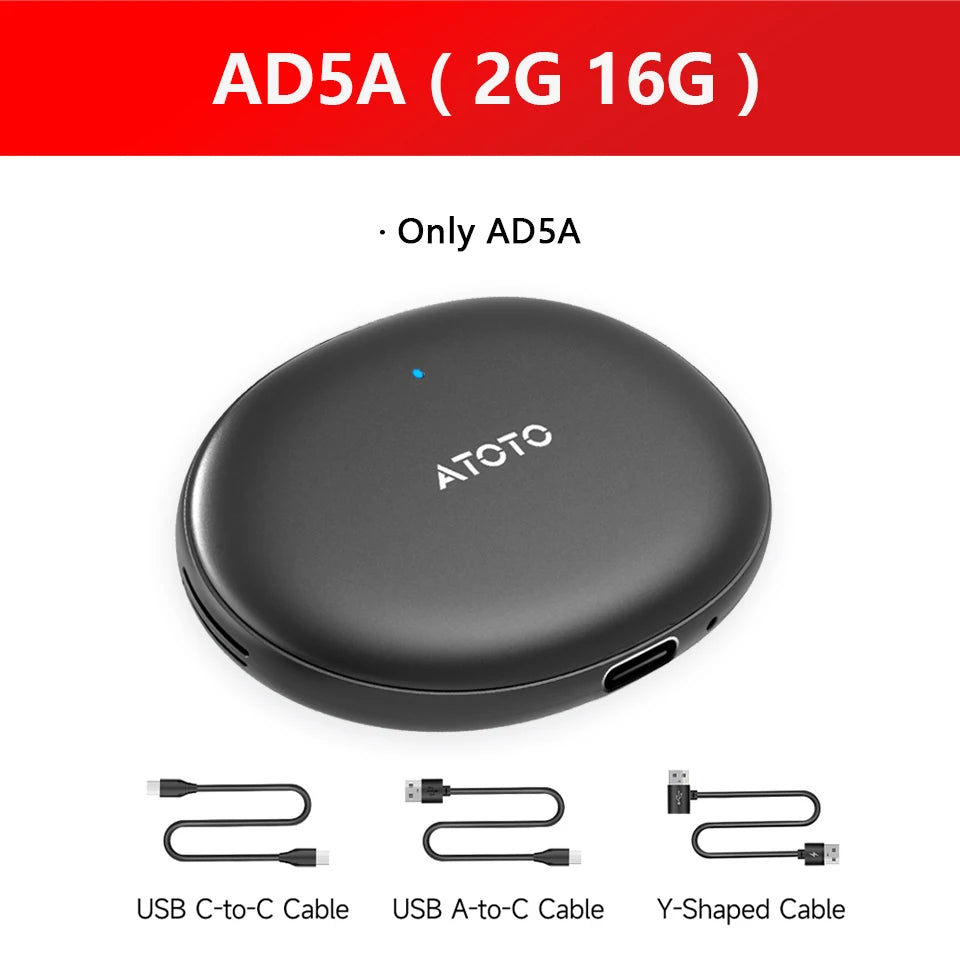ATOTO Smart Car Android Auto Wireless Carplay Adapter Automotive AI TV Video Box Car Ring Kit Bluetooth Radio Stereo Play AD5