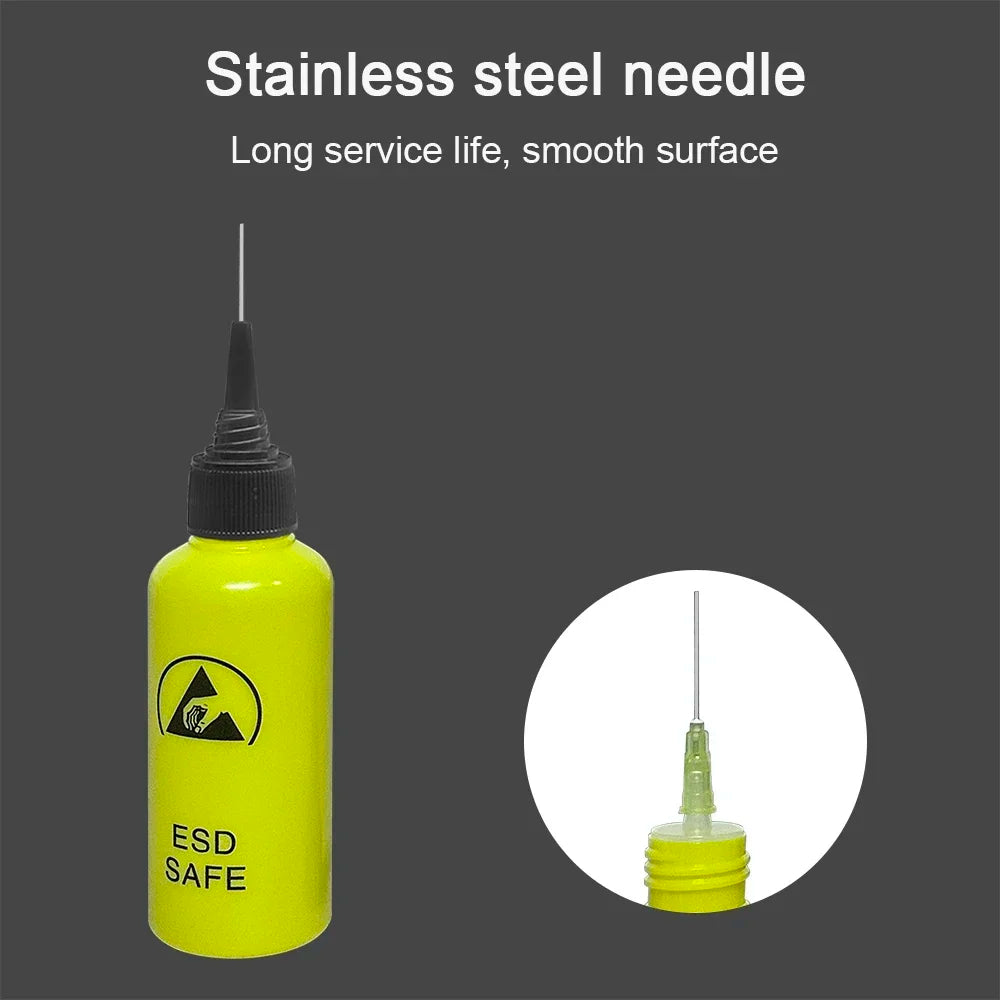 Alcohol Bottle, Solvent Dispensing, Mobile Phone Repair, Anti-Static Leak-Proof, with Needle, 65ML