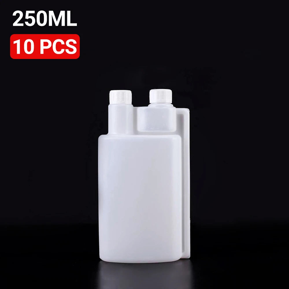10 PCS Plastic Twin Chamber Bottle &Tamper Evident Cap Chemical Liquid Bottle 250ml