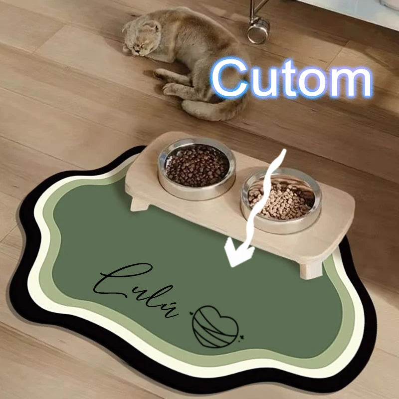  Custom Pet Feeding Mat Cute Shape Dog Diatom Mud Floor Mat Non-Slip Waterproof Home Decoration Dog Feeding Pad