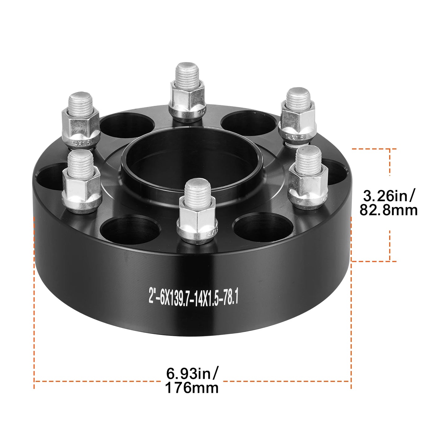 SucceBuy Wheel Spacers 8"x6.5" Wheel Adapters 8 Lug Forged Spacer 9/16"-18 Studs Spacers for Ford F250 F350 DodgeRam 2500 3500