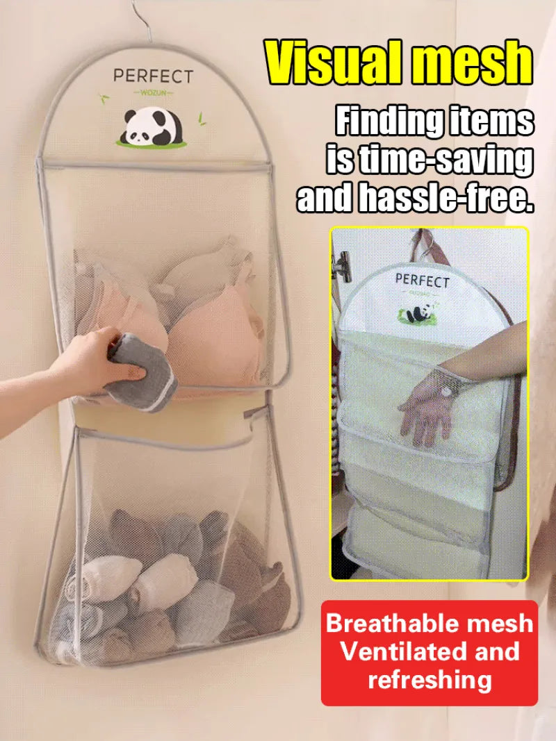 Multifunctional Cloth Hanging Net Pocket Portable Multi-layer Storage Bag Clothesable Organizer Bag Lingerie Storage Hanging Bag