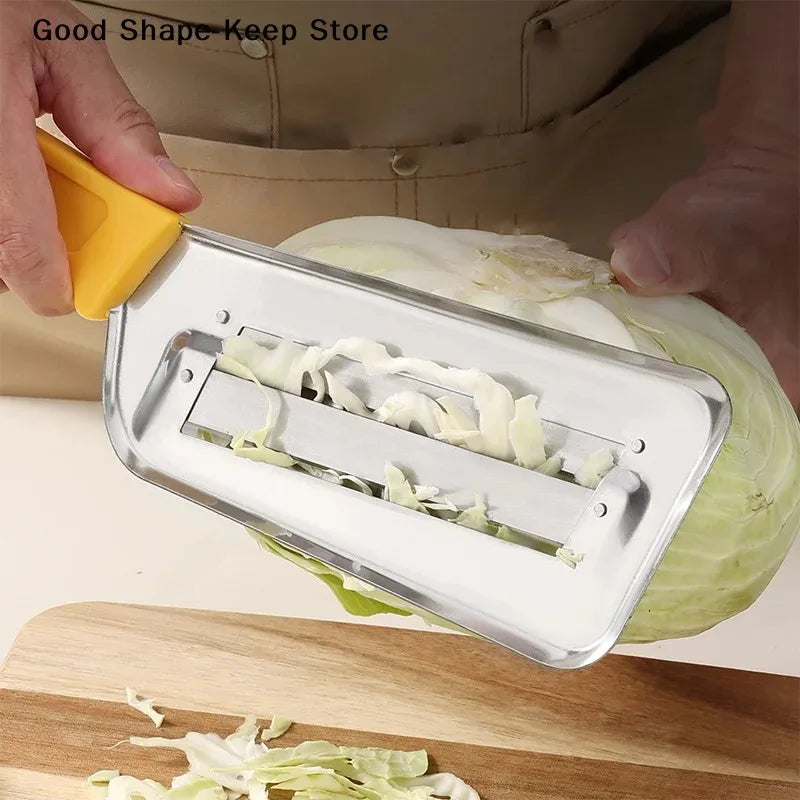 Stainless Steel Double Blade Cabbage Manual Slicer Multifunctional Cabbage Slicer with Handle Manual Vegetable Chopper