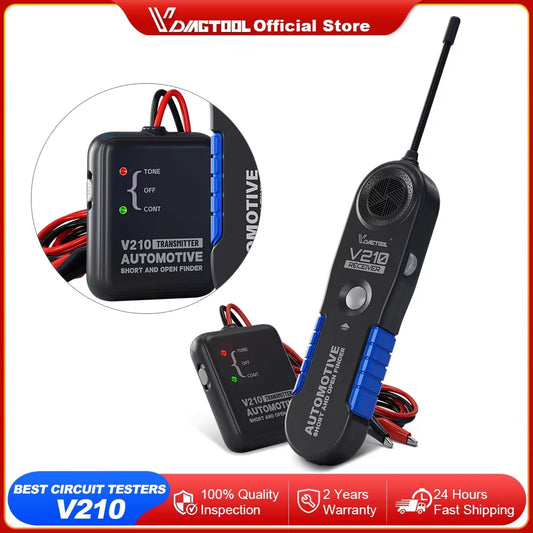 VDIAGTOOL V210 Automotive Circuit Tester Car Electrical Tester Open & Short Finder Wire Breaker Finder Fault Probe Cable Tracker