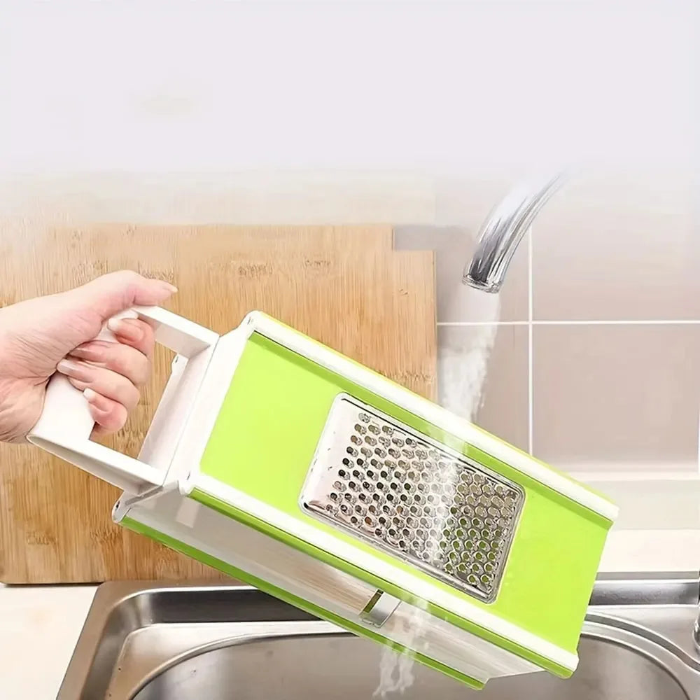 Multi-functional 5 in 1 Vegetable Chopper Manual with Container Potato Slicer Stainless Steel Sharp Carrot Cutter Restaurant