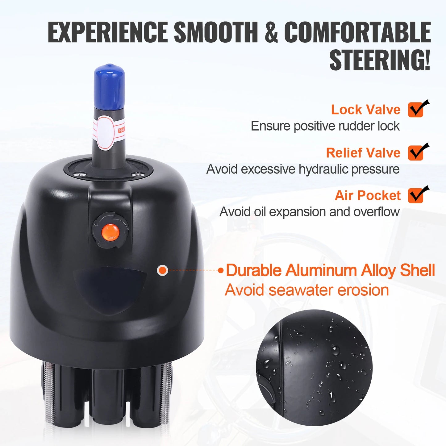 SucceBuy Outboard Hydraulic Steering System for Engine Till 150HP 20Ft Hose HK4200A3 HT4420H Marine Helm Cylinder Accessories