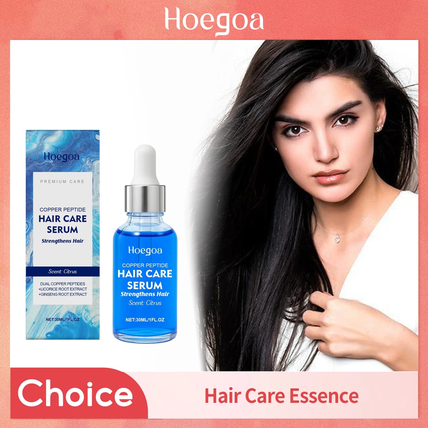 Copper Peptide Hair Growth Serum Promote Regrowth Repair Damage Scalp Massage Thicken Hair Nourish Smooth Anti Loss Hair Essence