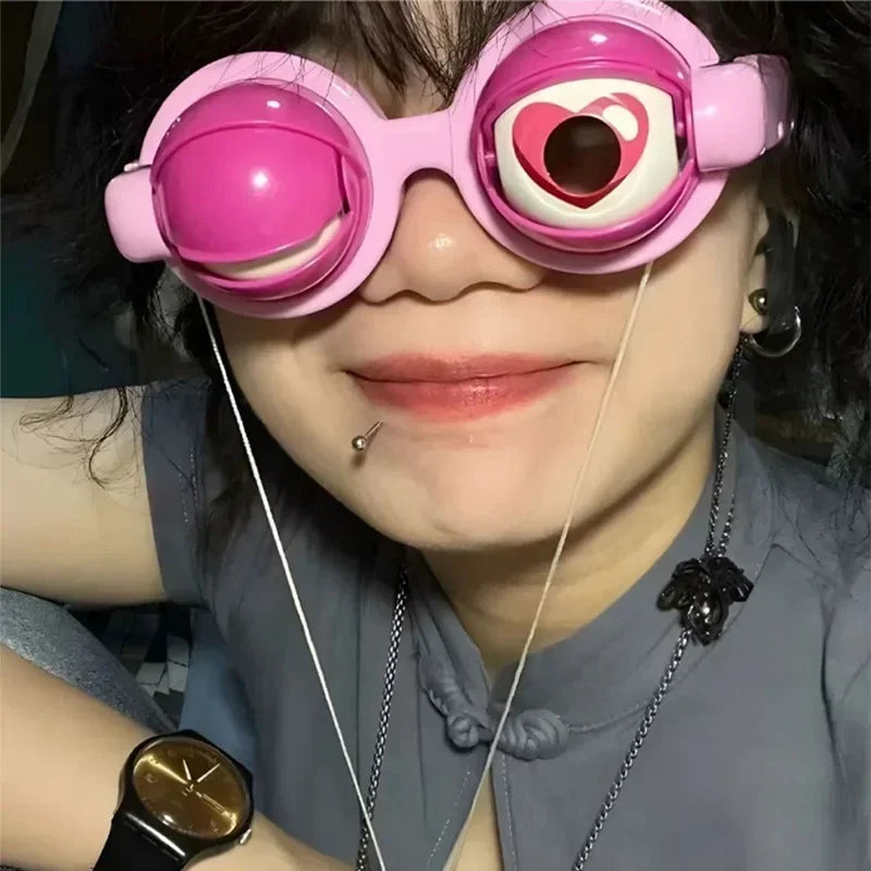 Funny Prank Glasses Novelty Creative Toy Crazy Eyes Blink Big Eye Makeup Party Cosplay Dress up Game Kid Girl Boy Gift Toy
