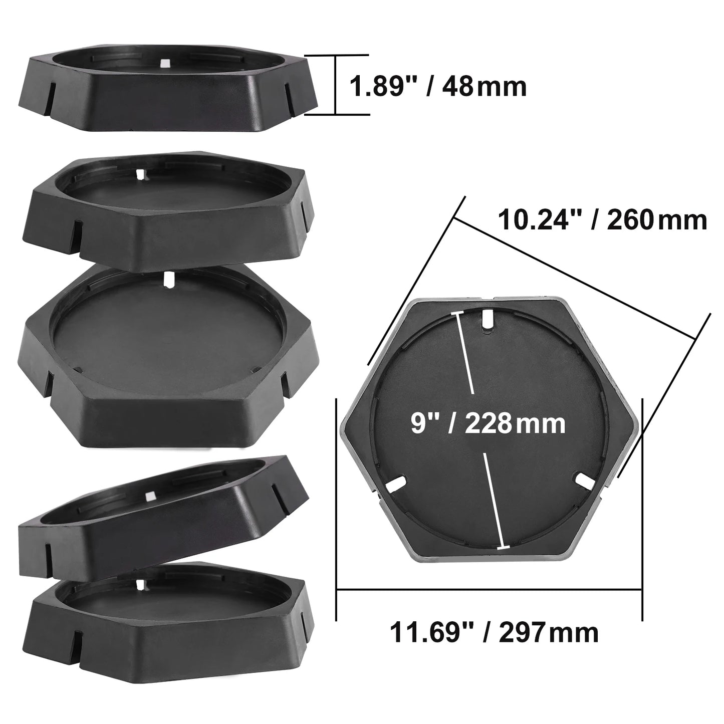 SucceBuy RV Leveling Pads Round Landing Feet Permanent Attached Jack Stabilizers Rubber  Travel Trailers Class A/C Motorhome