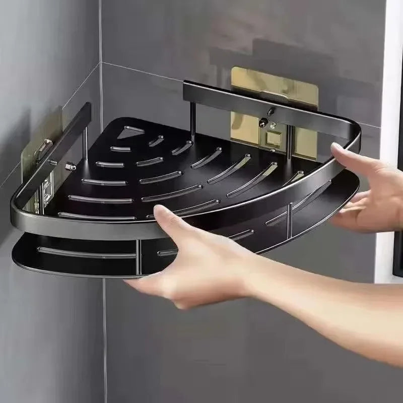 New 3/2/1PCS Adhensive Bathroom Shampoo Holder Shower Caddy Shelves Storage No Drill Shelf Corner Towel Holder Shelves For