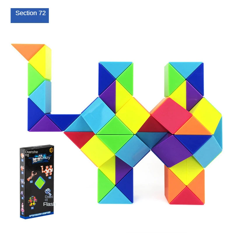 Dingsheng 24 and 36 48 60 72 Segments Magic Rule Snake multi-color 3d puzzle fidget gam Fidge Cube Twist Transformable Kid Puzzl