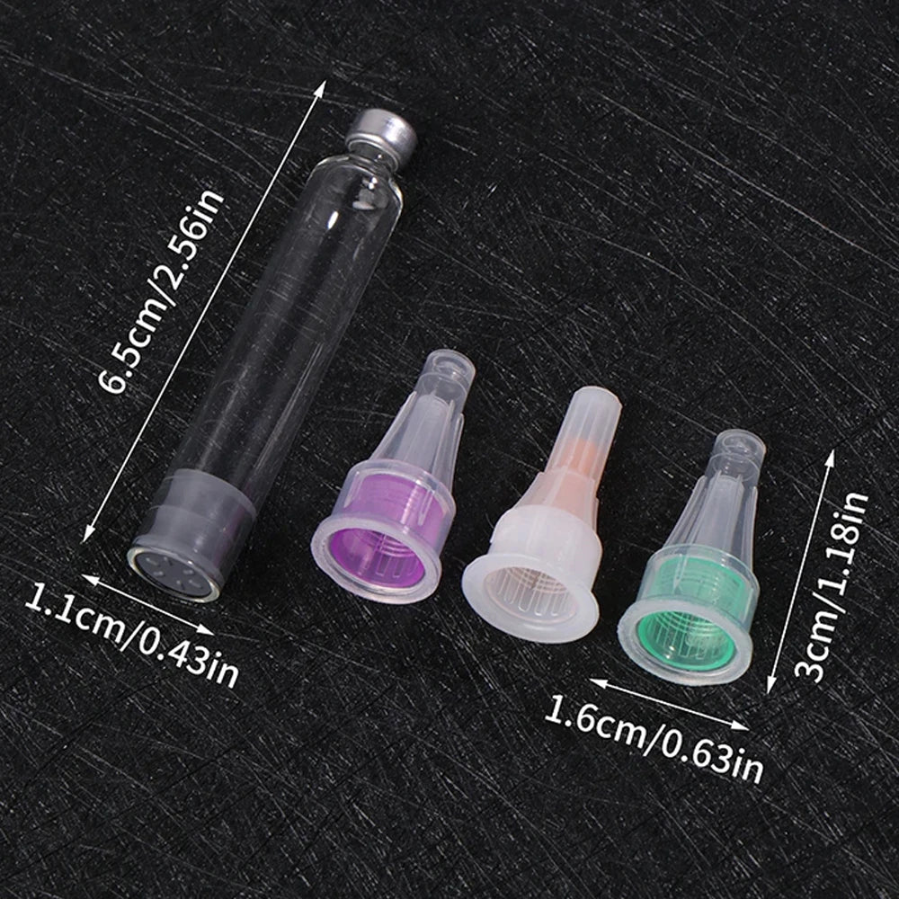 100Pcs Insulin Cartridges 3ml Cassette Bottle For Lilly Insulin Injection Pen Medical Aesthetics 4mm/6mm/8mm Insulin Pen Tip