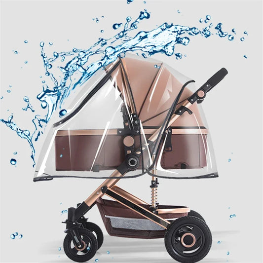 New Universal Stroller Rain Cover Baby Car Weather Wind Sun Shield Transparent Breathable Trolley Umbrella Raincoat Accessories