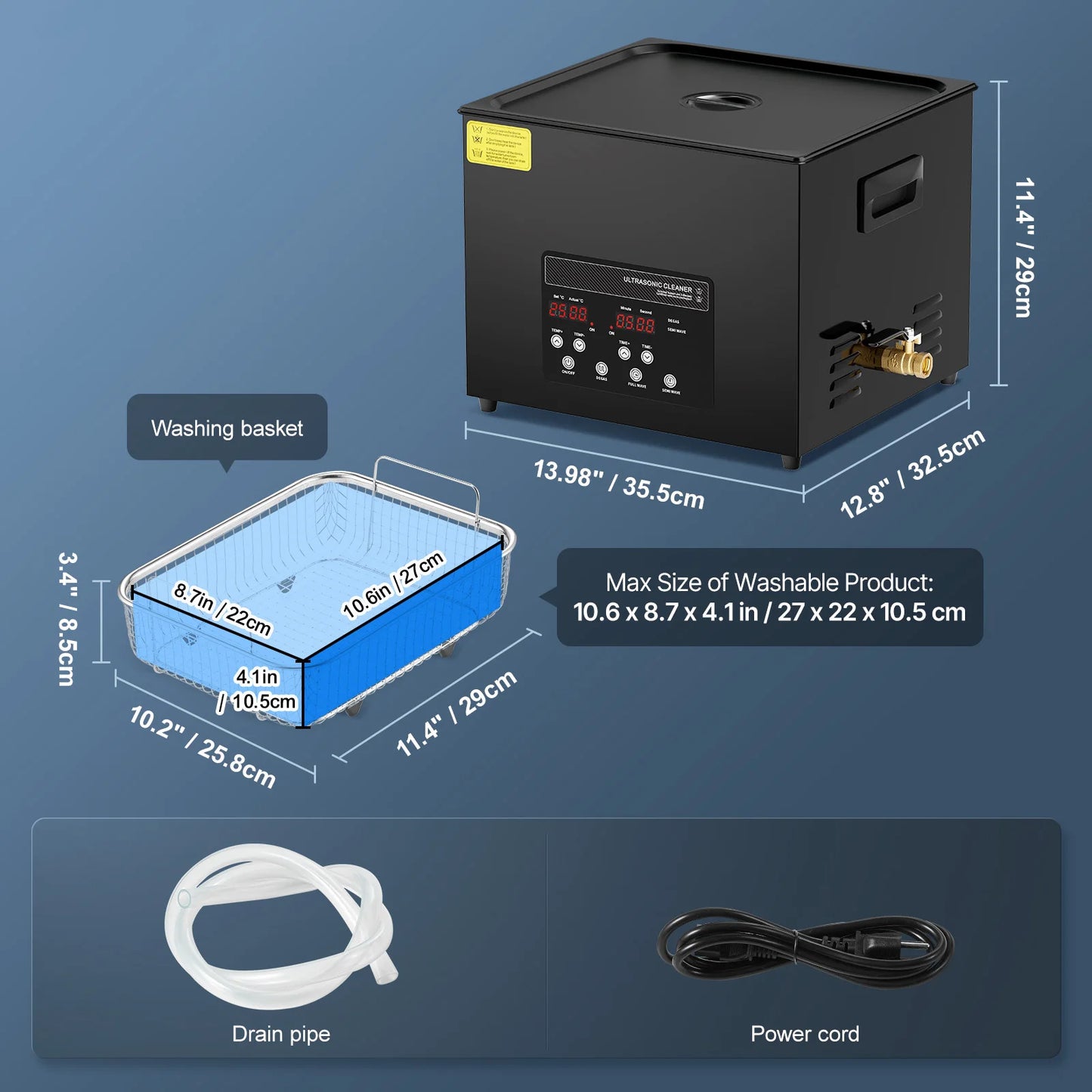 SucceBuy 2L 3L 6L 10L 15L Ultrasonic Cleaner Lave-Dishes Portable Washing Machine Diswashe Ultrasound Home Appliances w/ Timer