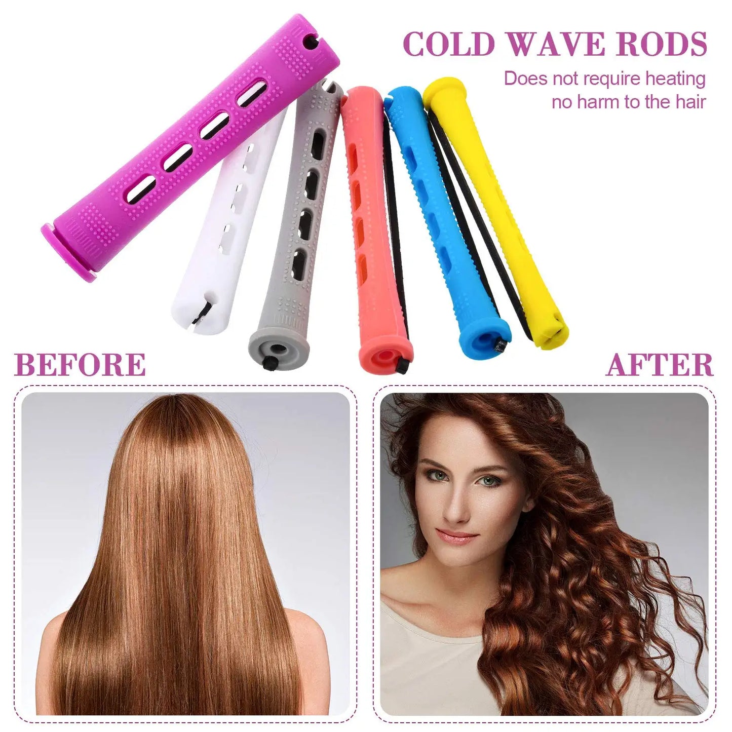 20 Pieces of Perm Curling Rods 5 Sizes of Curling Irons Plastic Cold Wave Rods Perming Rods Curling Irons Hair Styling Tools