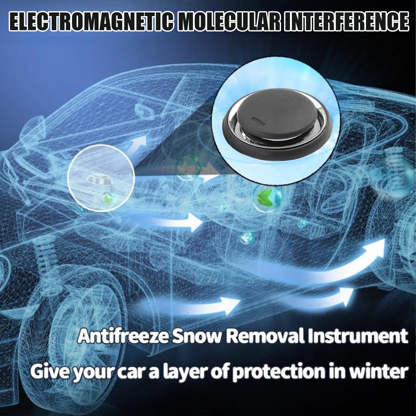 Advanced Electromagnetic Car De-Icer Portable Molecular Oscillation Ice Remover Tool for Windshield Instant Defroster & Demister