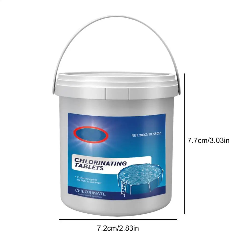 Pool Chlorinating Tablets 300g Multi-Purpose Pool Sanitizer Water Cleaning Effervescent Tablets for Swimming Pools Bathtub Spa