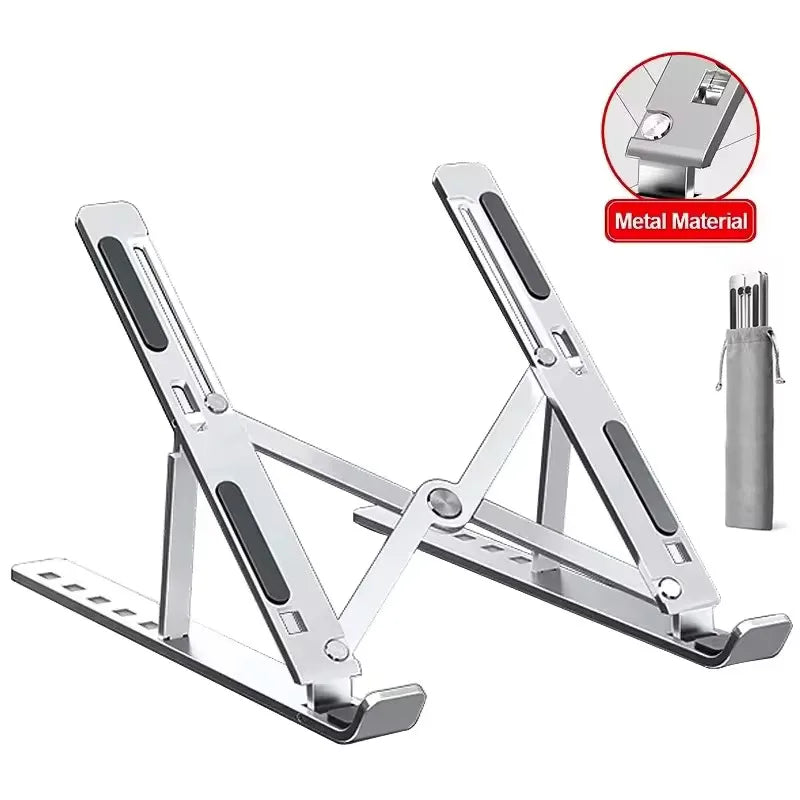 Aluminum Foldable Laptop Stand Adjustable Portable Notebook Holder Support Base For Macbook Air Pro Cooling Bracket Accessories
