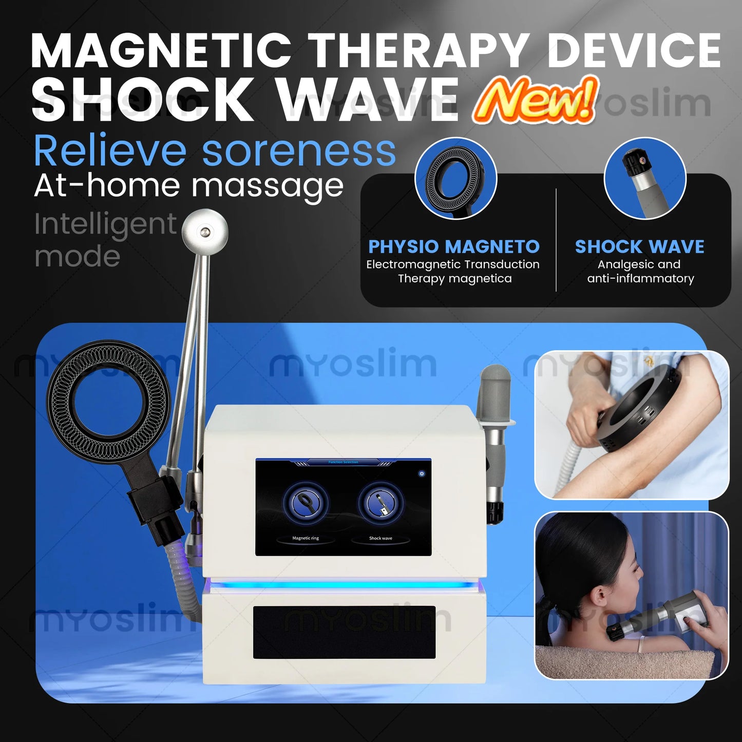 Portable Emtt Physio Magneto Therapy Back Pain Massage Machine Physiotherapy Magnetherapy PEST Sports Injury Body Pain Relief