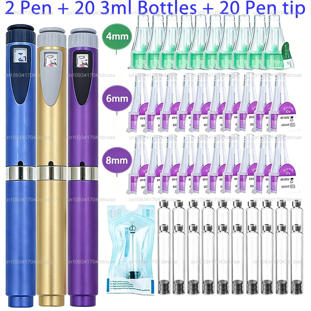 Aluminum Magic Pen Kit Cartridges 3ml Empty Cassette Bottle Individual Packaging Disposable 6mm Pen Tip for Lilly Insulin Pen