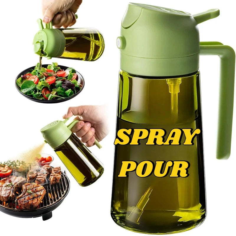 Oil Spray Bottle Oil Cruet Dispenser  Kitchen Items and Accessories 500ml Oil Spray for Cooking Plastics Spray Pour Camping BBQ