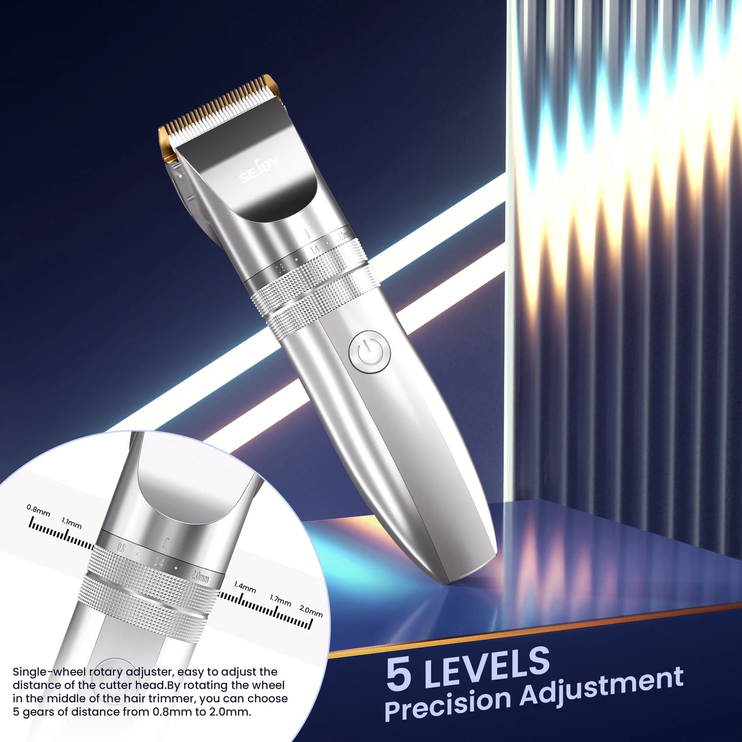 Sejoy Electric Hair Trimme for Men  Professional  Electric Beard Trimmer LED Hair Clipper Hair Cutter Machine Haircut Grooming