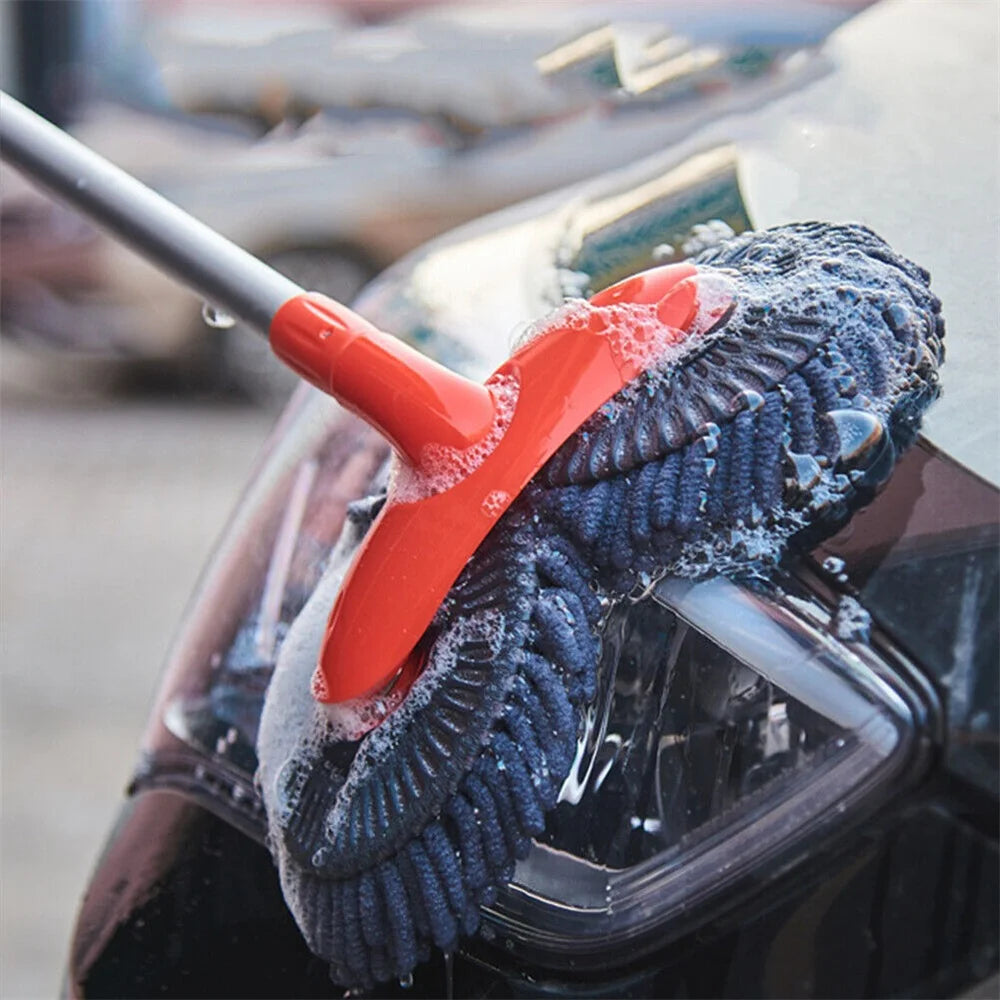 Mop Cleaning Brush Adjustable Car Wash Mop with Long Handle For Window Rotate AU