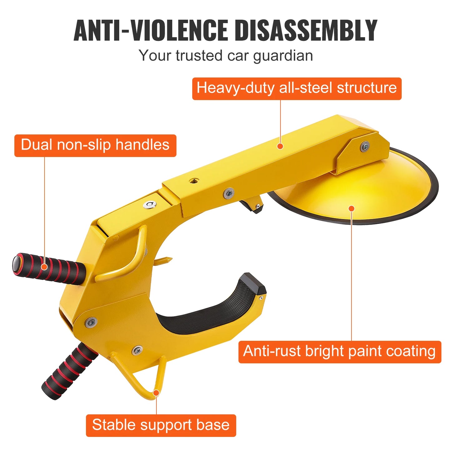 SucceBuy Wheel Lock Clamp 1/2Pack Trailer Wheel Lock Heavy-Duty Anti Theft Tire Lock Adjustable Tire Boot Lock Tire Claw for RV