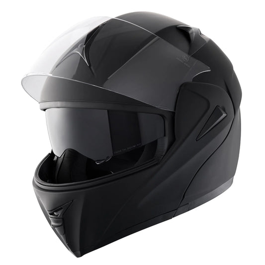 SucceBuy Motorcycle Helmet, Unmasked, Smart Street ABS & High Density Helmet with Interchangeable Lens, Fit to Youth and Adults