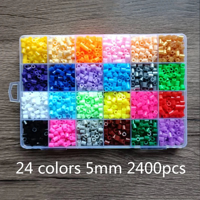 2.6/5mm Hama Beads Toy 24/72 Colors Perler Iron Beads Kit Kids 3D Puzzles DIY Toys Fuse Beads Pegboard Sheets Ironing Paper Set
