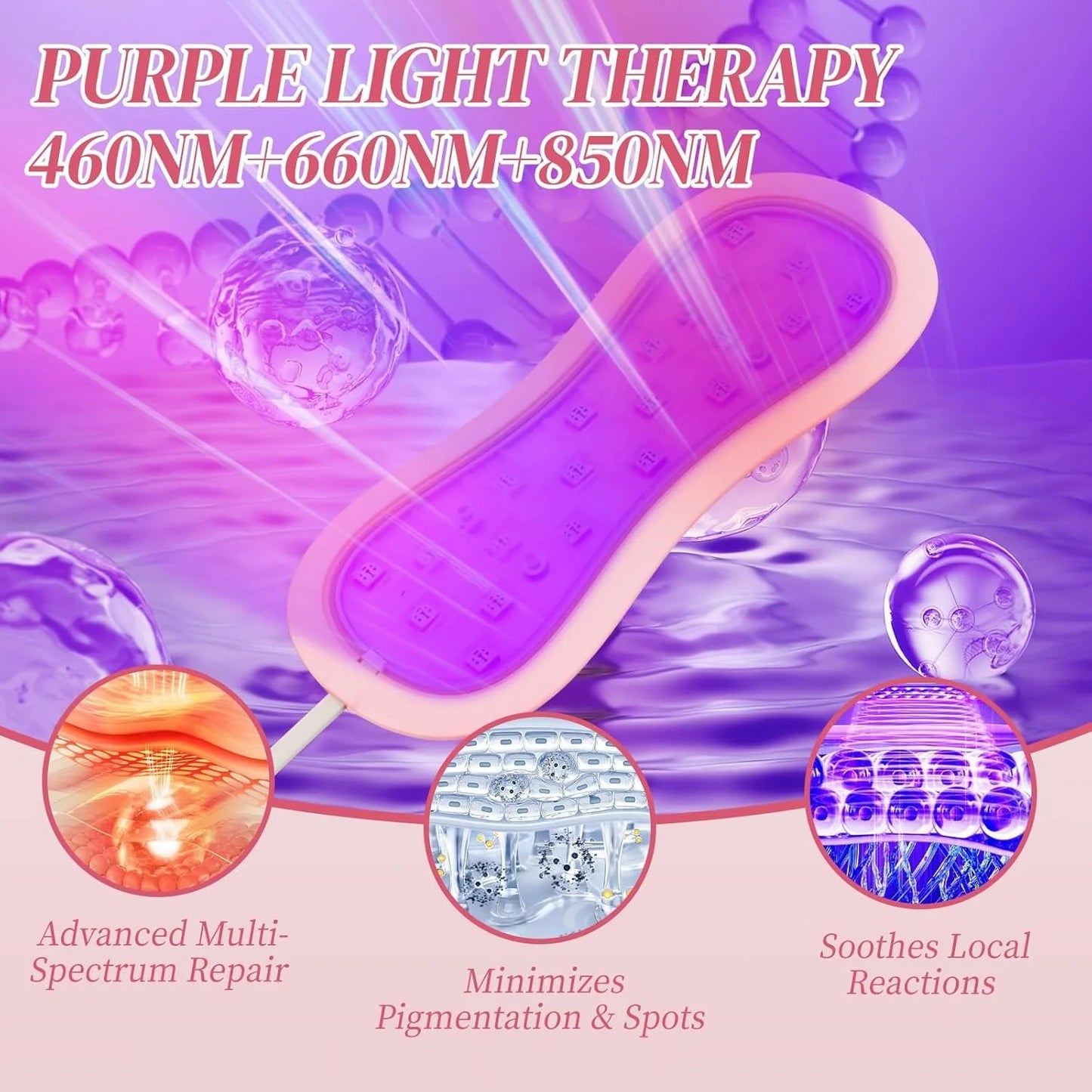 Red Light Therapy Device for Women Vulva Itching Vaginitis Dysmenorrhea 4-in-1 Intimate Care Silicone Pad 660nm 460nm 850nm