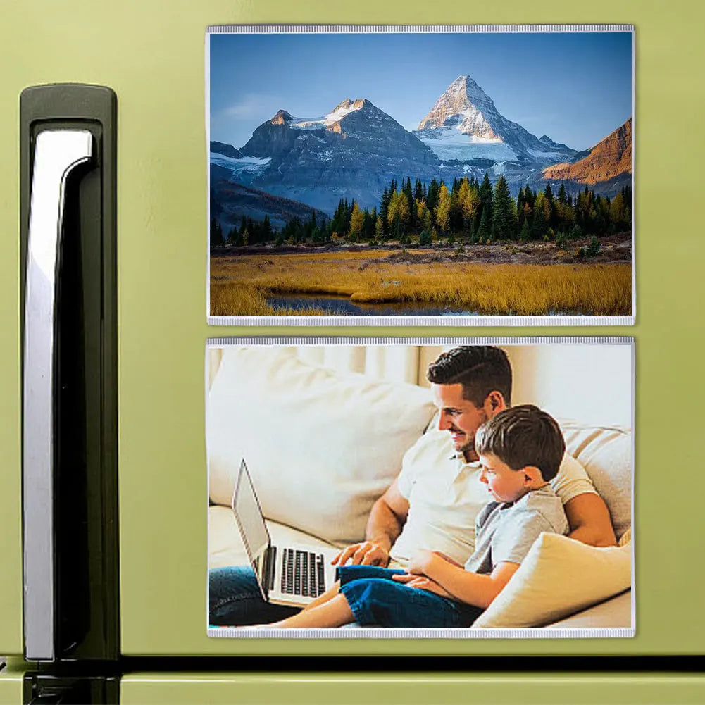 10/15Pcs Magnetic Picture Frame Magnetic Photo Frame with White/Black Border Postcard Holder Reusable for Refrigerator Cabinet