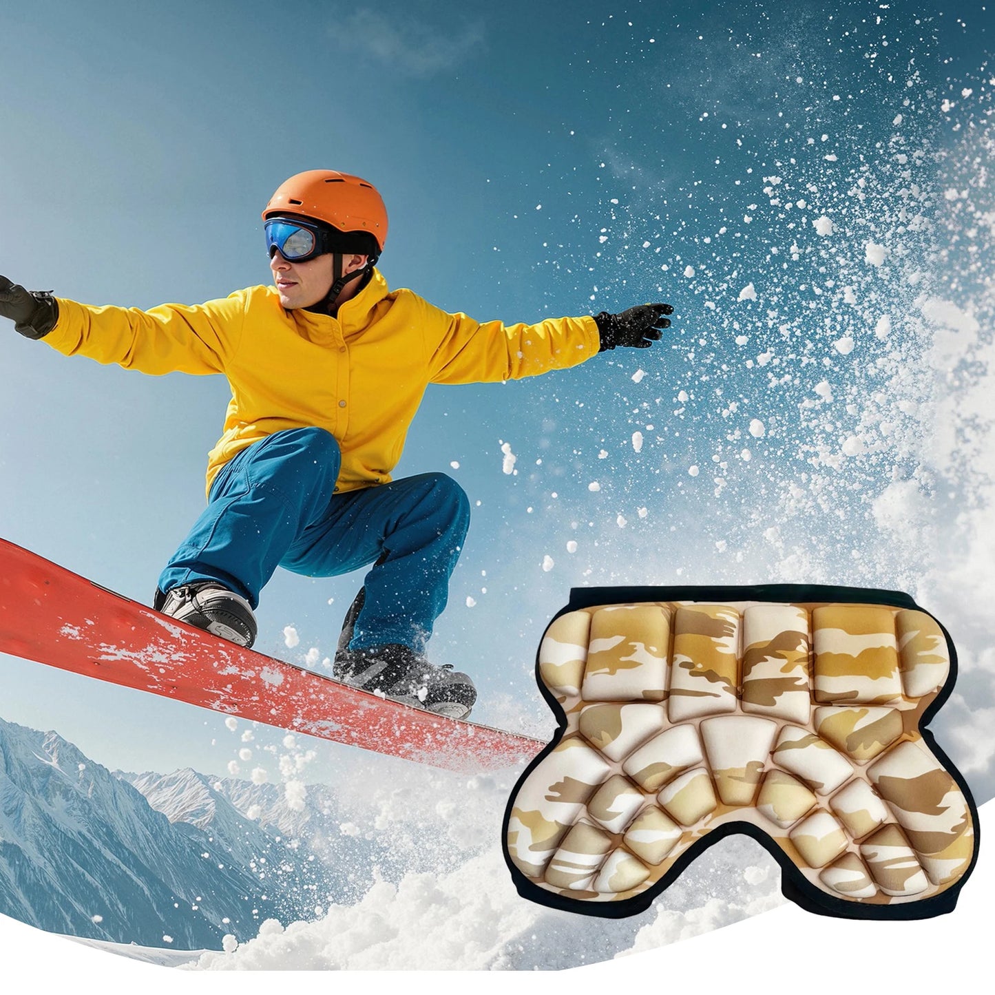 Ski Hip Protection Pads Thickened Single Board Hip Protectors Skating Butt Protection Shorts for Roller Skating/Skateboarding