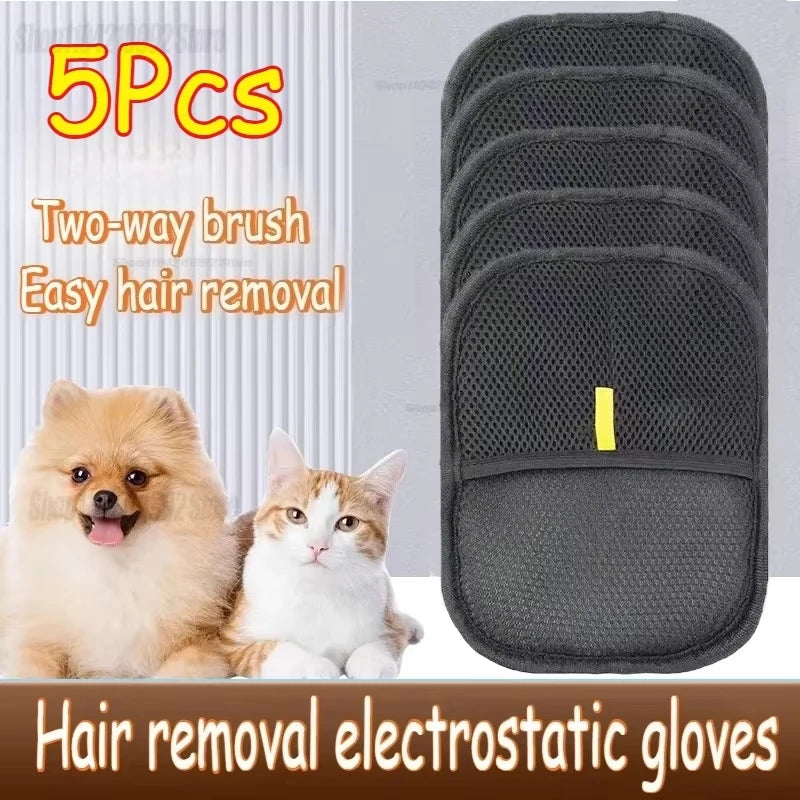Upgrated Pet Hair Remover Brush Double-Sided Fur Hair Deshedding Brush Glove for Dog Cat for Deshedding Cleaning Carpets Sofas