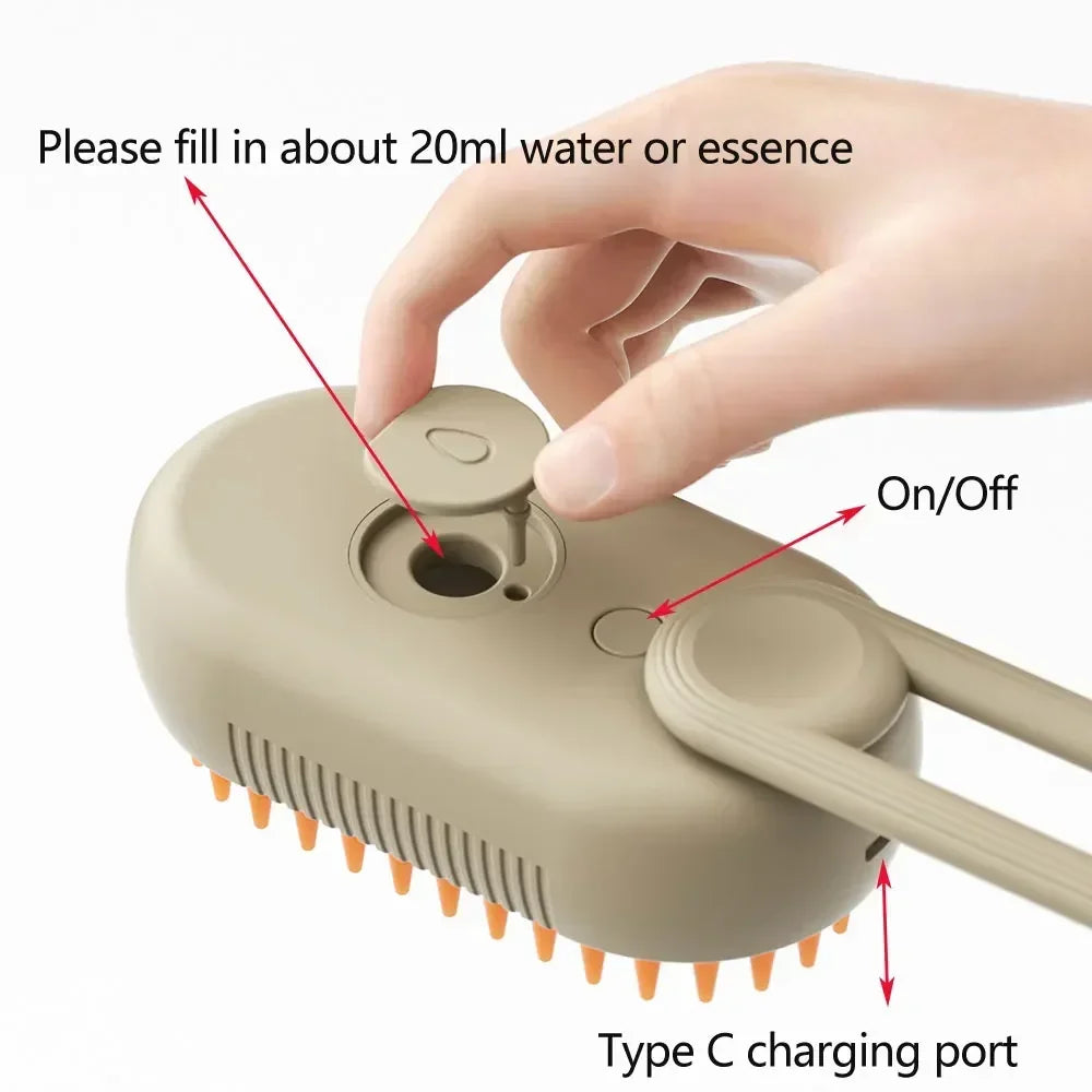 Cat Dog Steamy Brush Steam Brush Electric Sprayer for Massage Pet Grooming tool Shedding 3 in 1 Electric Sprays Massage Combs