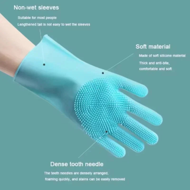 Multi-Functional Pet Grooming Gloves for Dogs And Cats Silicone Bathing Shampoo Scrubber Dishwashing Cleaning Glove Hair Removal