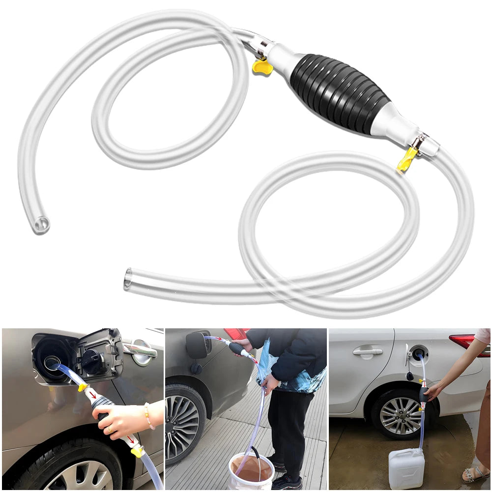 Hand Straw Pump with Hose High Flow Siphon Hand Pump Portable Manual Car Fuel Transfer Pump Fit for Fuel Petrol Diesel Gasoline