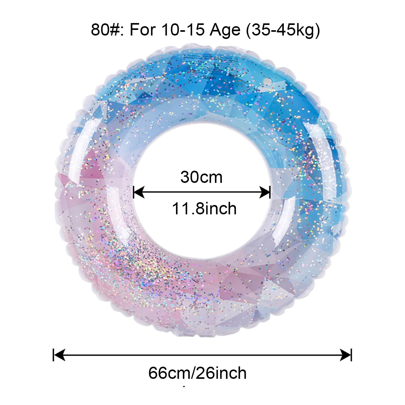 Diamond Inflatable Swimming Ring, Children Cute Pool Float Tube Decorations Swim Tubes Outdoor Pool Beach Water Floats for Aldul
