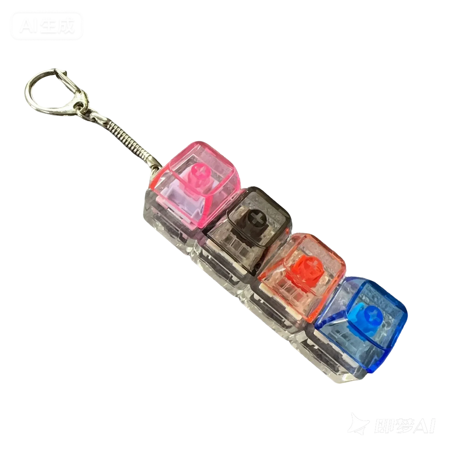 1/4/9Keys Finger Button Mechanical Keyboard Keycaps Keychain Fidget Toys Decompression Stress Relief Keyboard Clicker Kids Toy